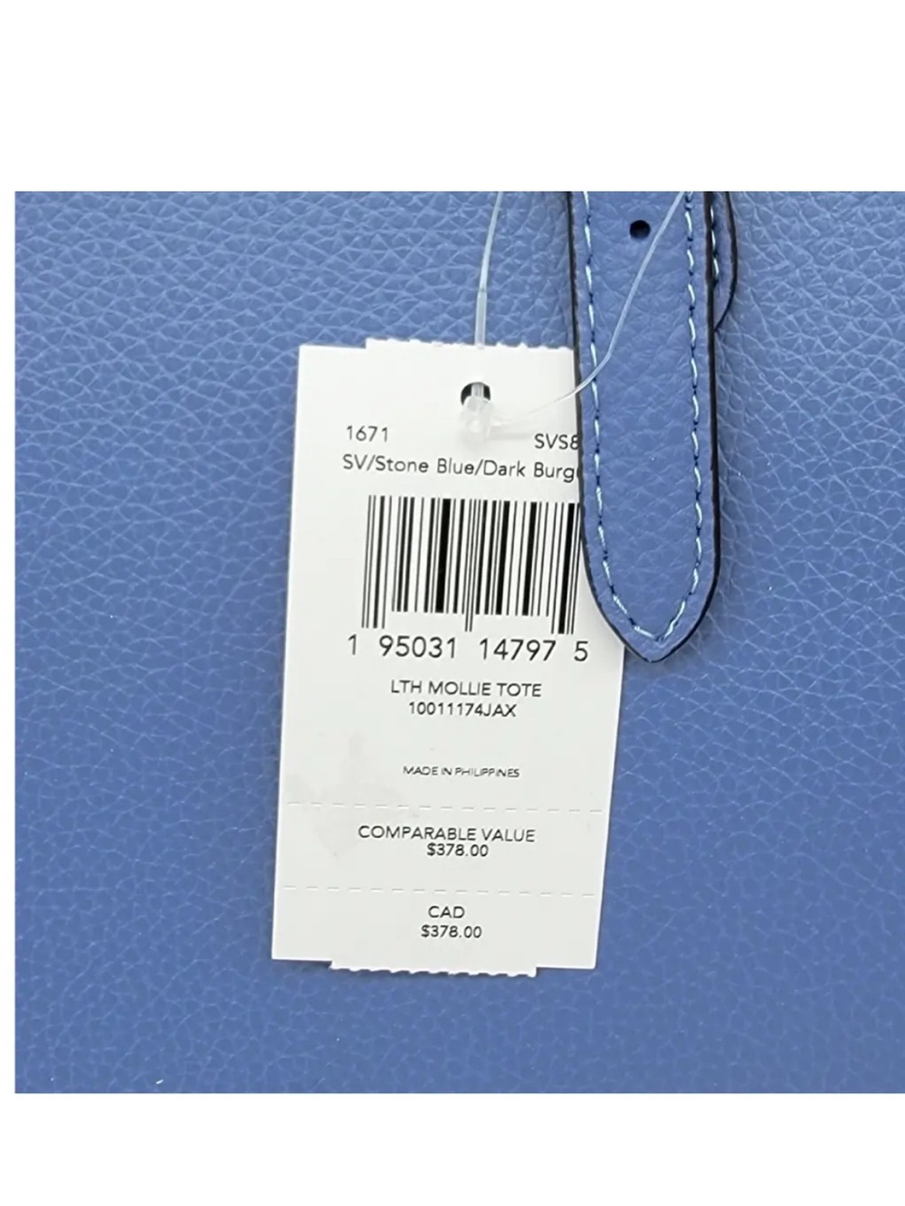 Coach Slate Blue Pebbled Leather Mollie Tote - EUC - Picture 2 of 9
